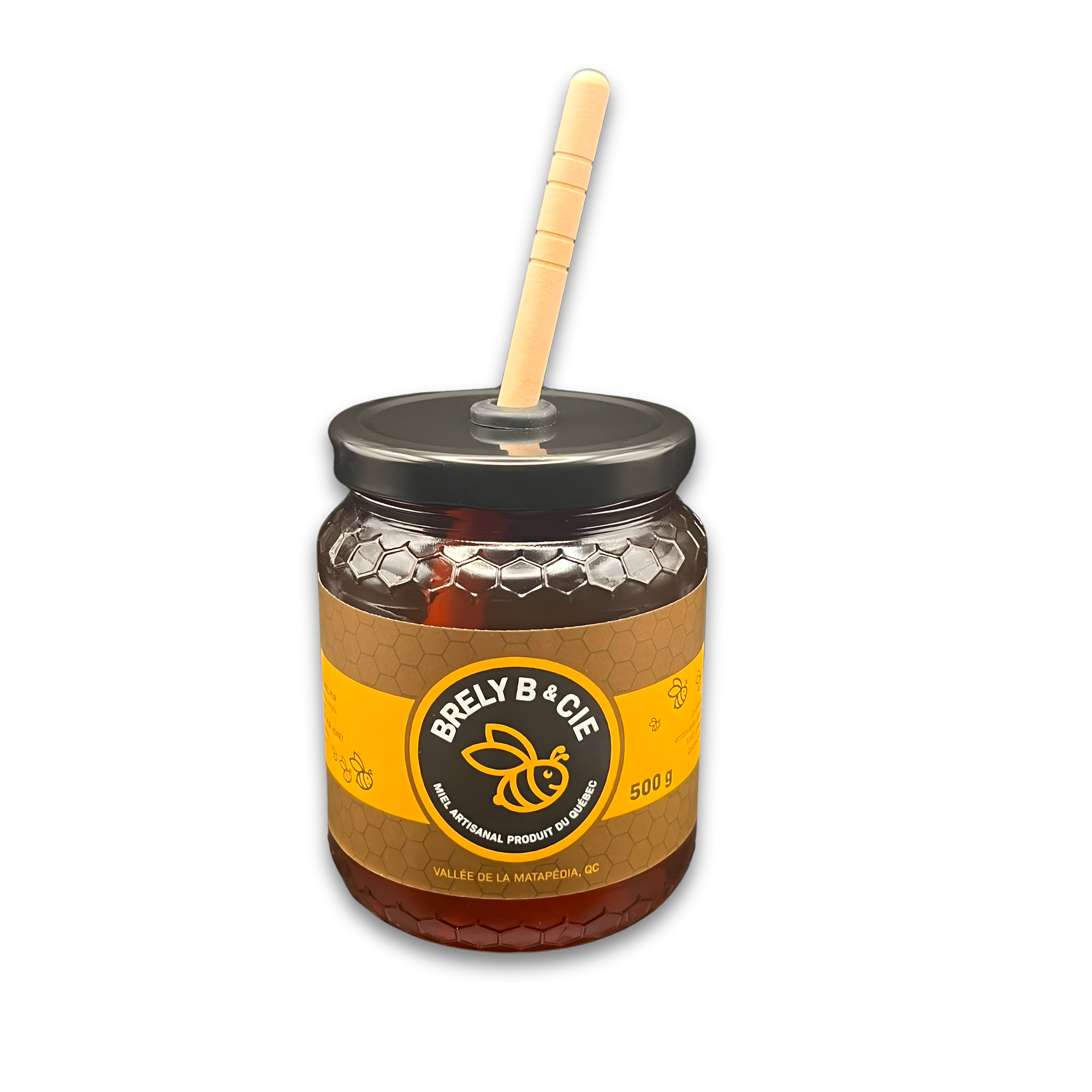 Bâtonnet à miel avec couvert porte bâtonnet.